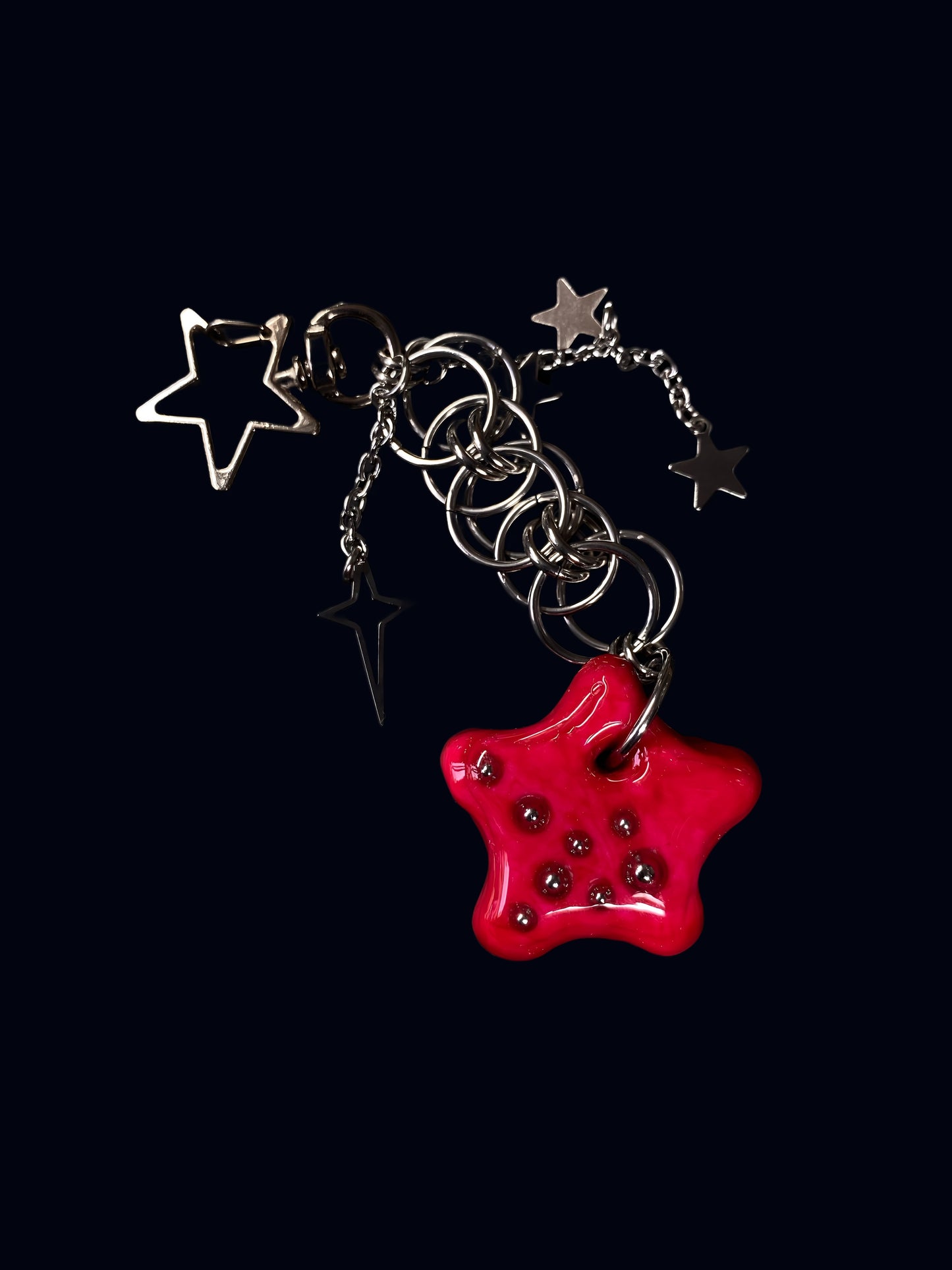 Handmade Red Star Keychain XII