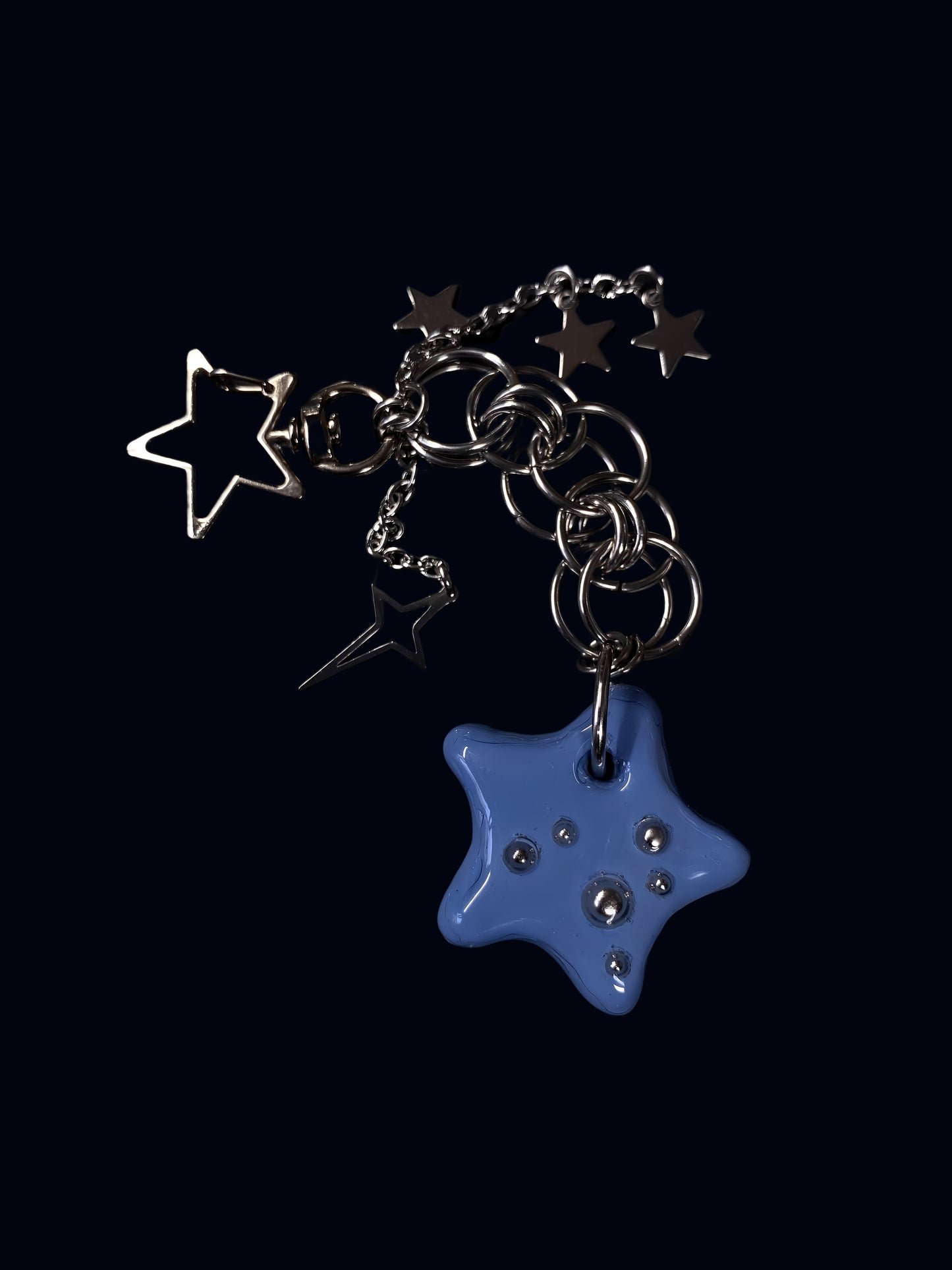 Handmade Blue Star Keychain XVI