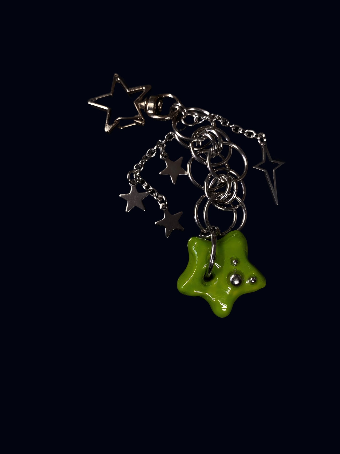 Handmade Green Star Keychain XVIII