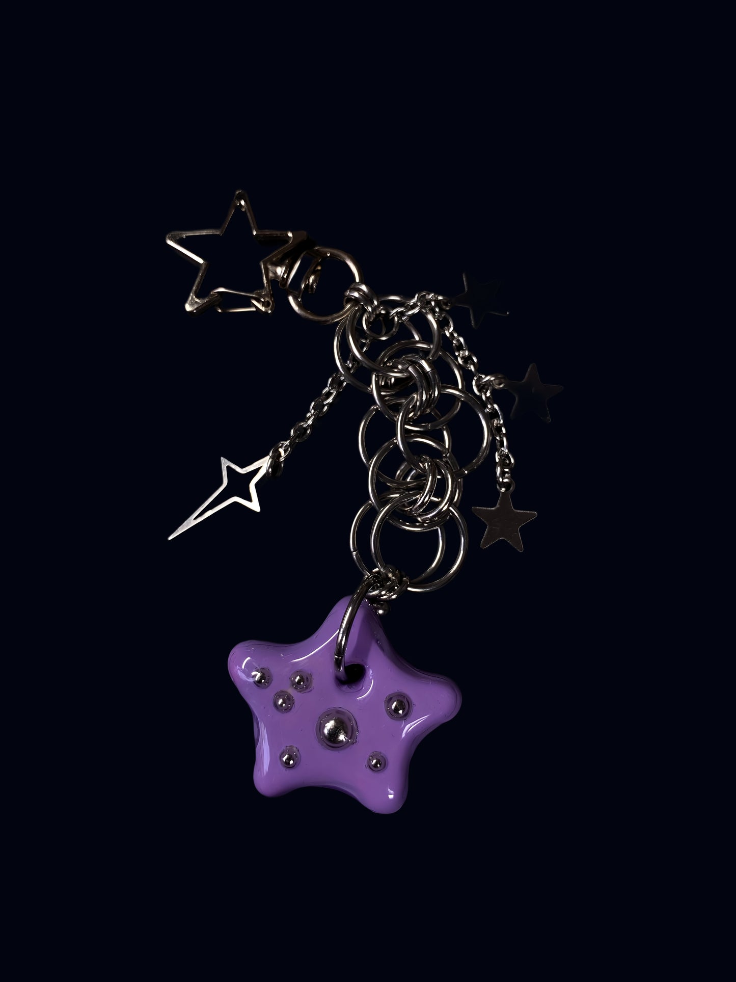 Handmade Purple Star Keychain II