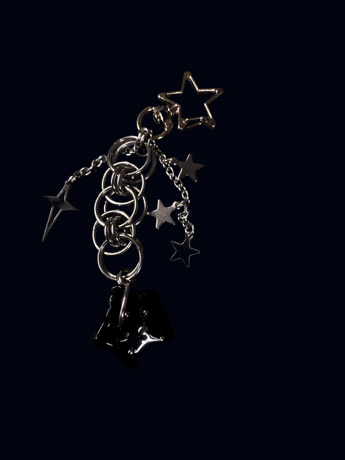 Handmade Black Star Keychain VIII