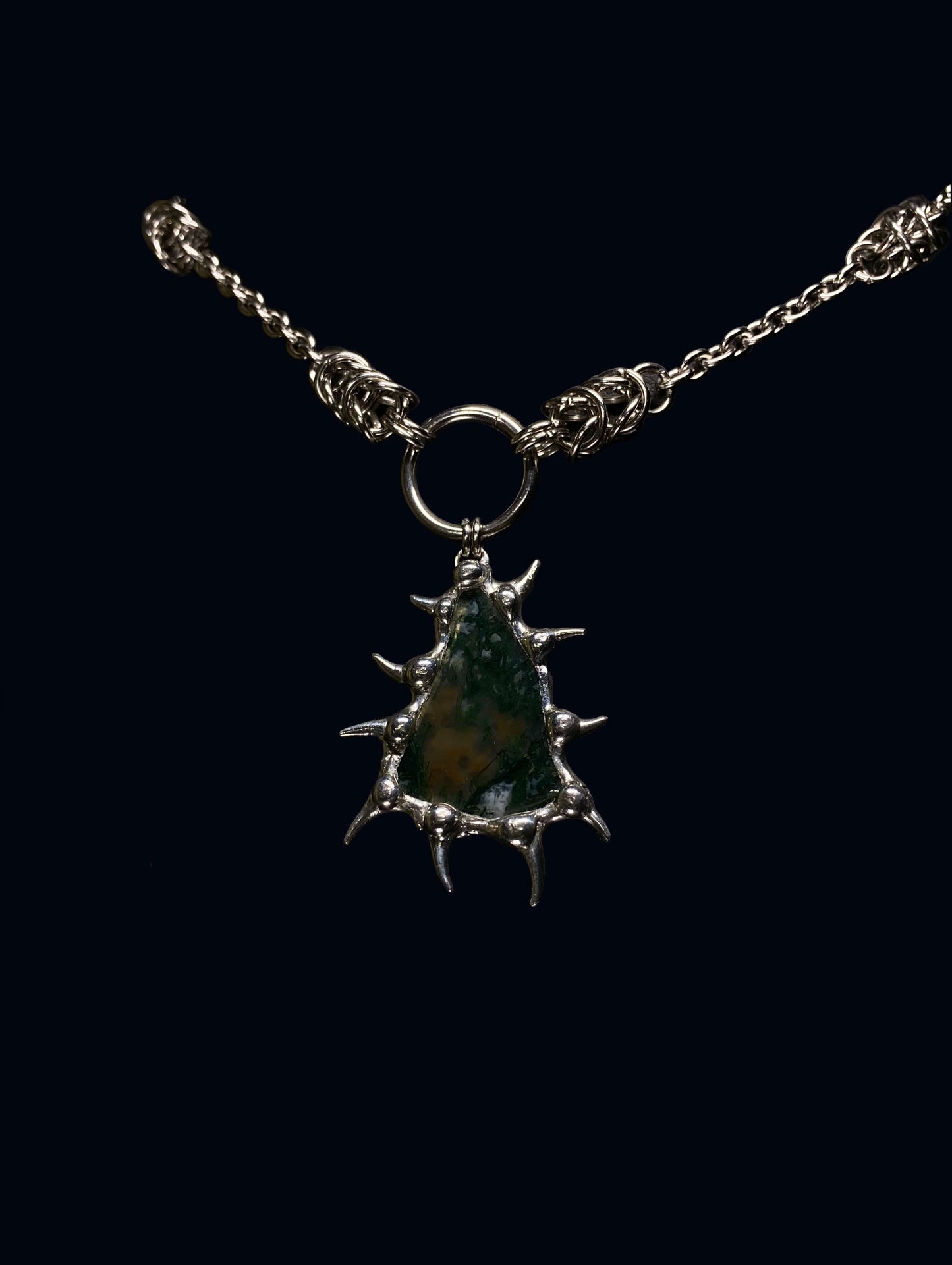 Handmade Moss Agate Pendant – Necklace or Earring