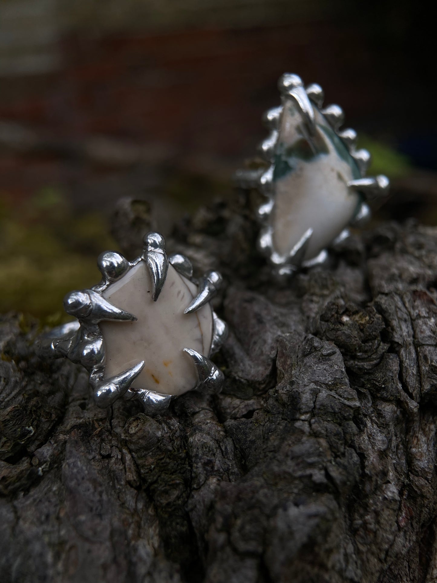 Handmade Opal Ring – Fairycore Grunge Statement Jewelry (Size 52)