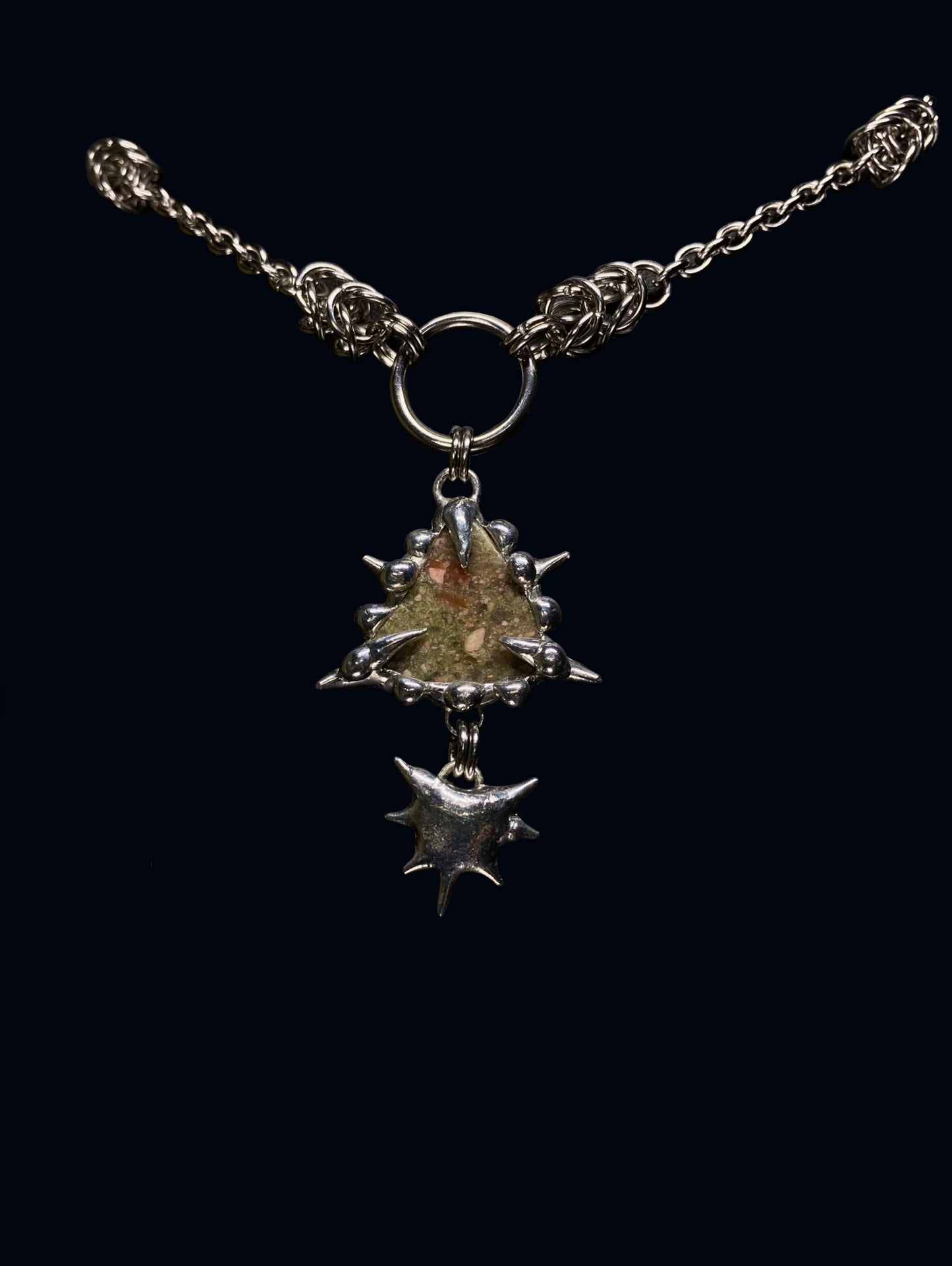Handmade Unakite Pendant – Necklace or Earring