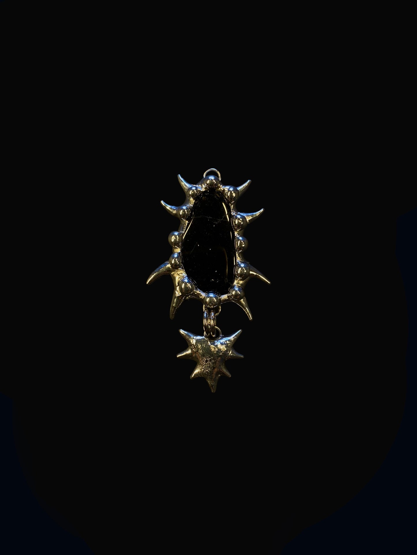 Handmade Black Agate Pendant – Necklace or Earring