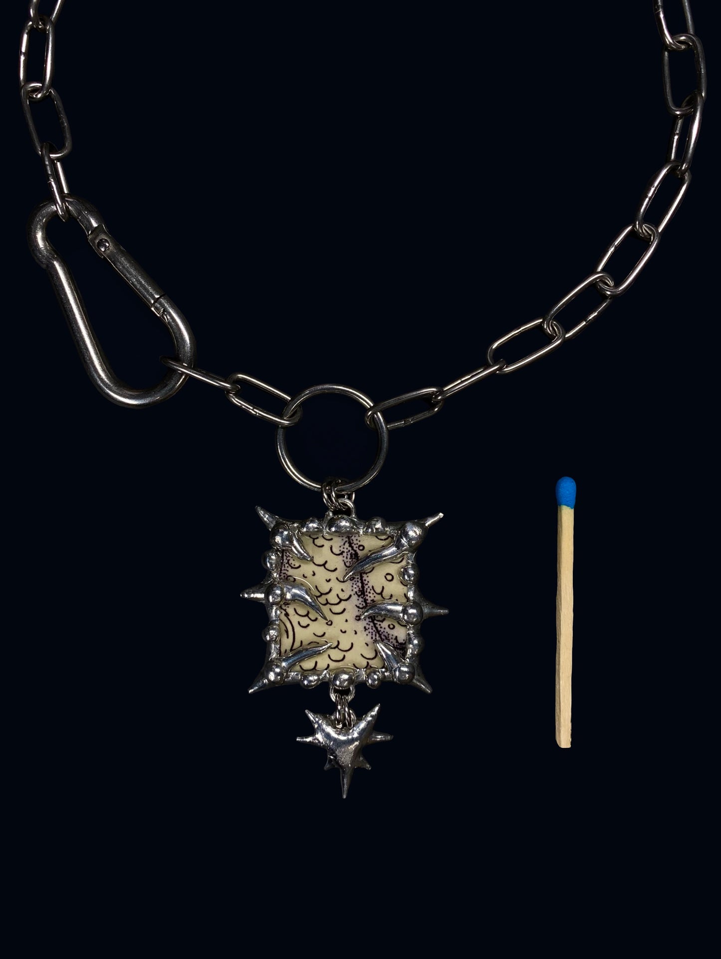 Handmade Spiky Fish Scales Choker