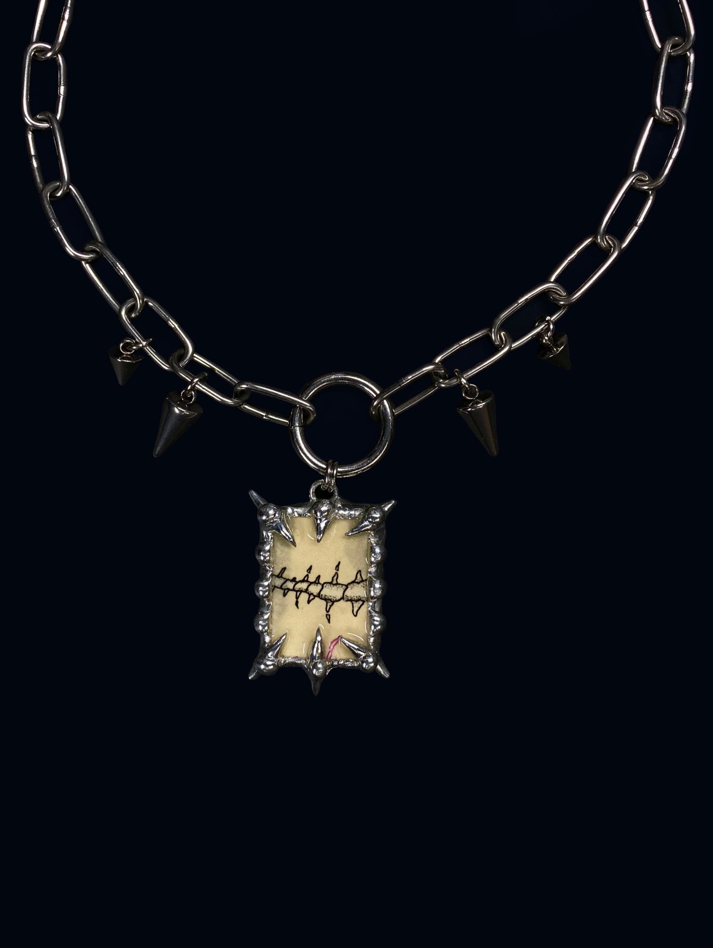 Handmade Spiky Fish Sceleton Choker