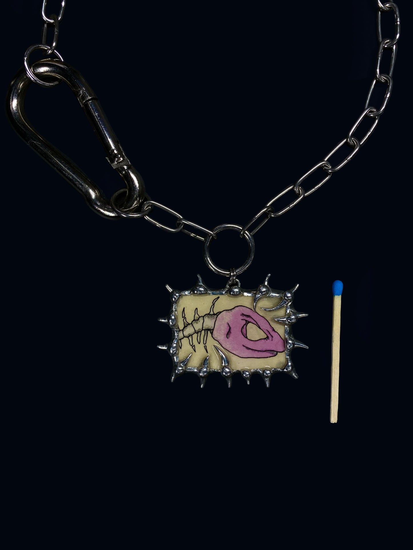 Handmade Spiky Fish Skull Choker