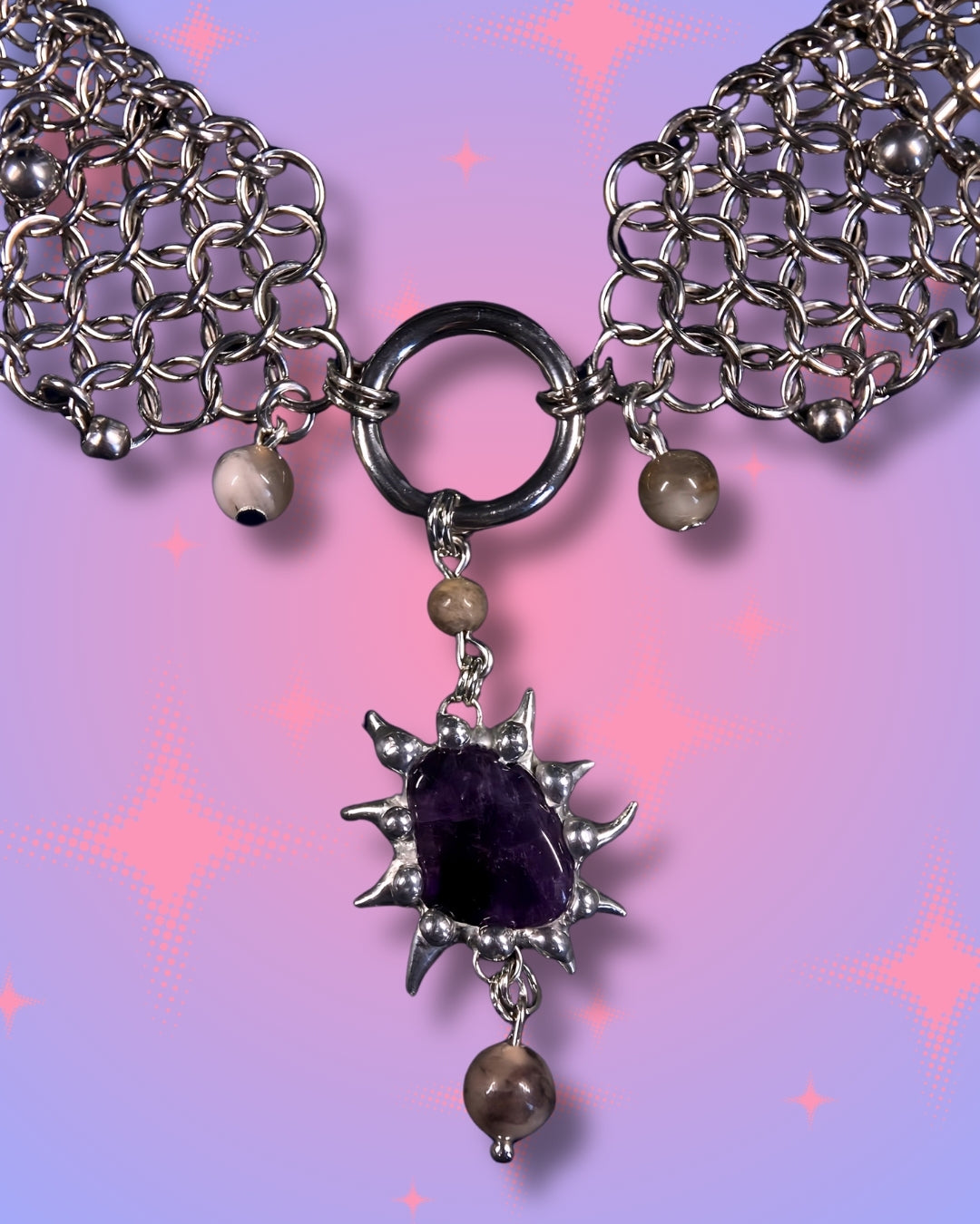 ethereal grunge amethyst necklace