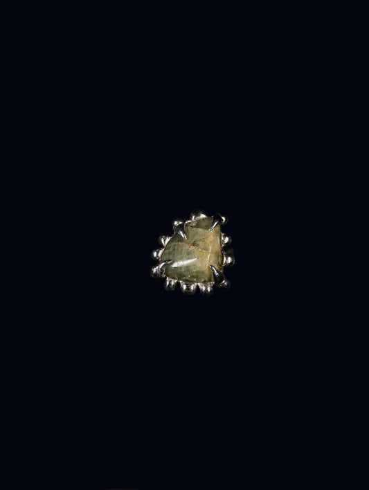 Handmade Aquamarine Ring – Fairycore Grunge Statement Jewelry (Size 52)