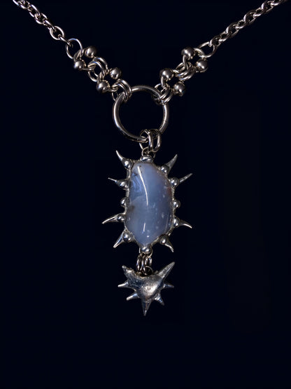 Handmade Blue Chalcedony Pendant Necklace