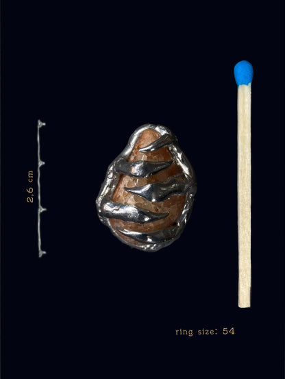 Handmade Ferruginous Quartz Ring (Size 54)