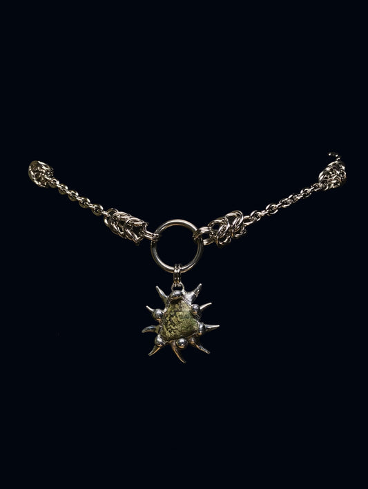 Handmade Spiky Serpentine Pendant – Necklace or Earring