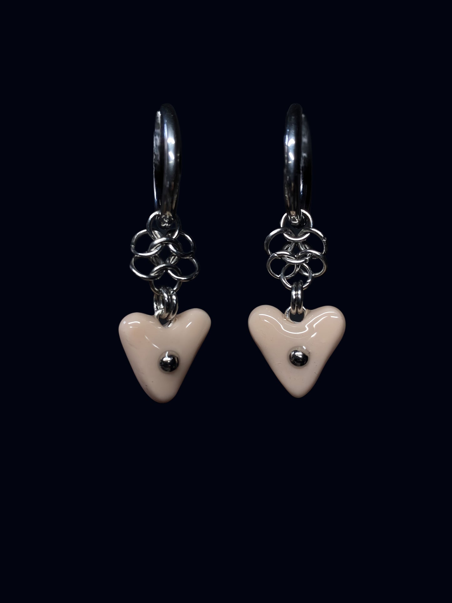Handmade Heart Bone Earrings