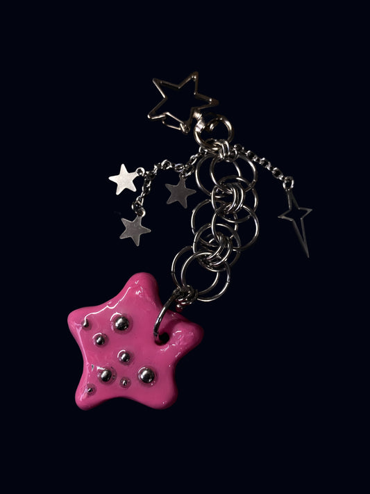 Handmade Pink Star Keychain I