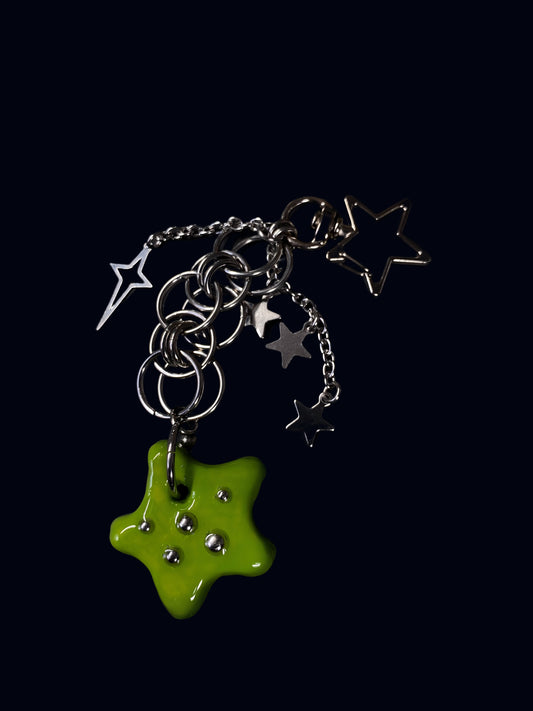 Handmade Green Star Keychain XIII