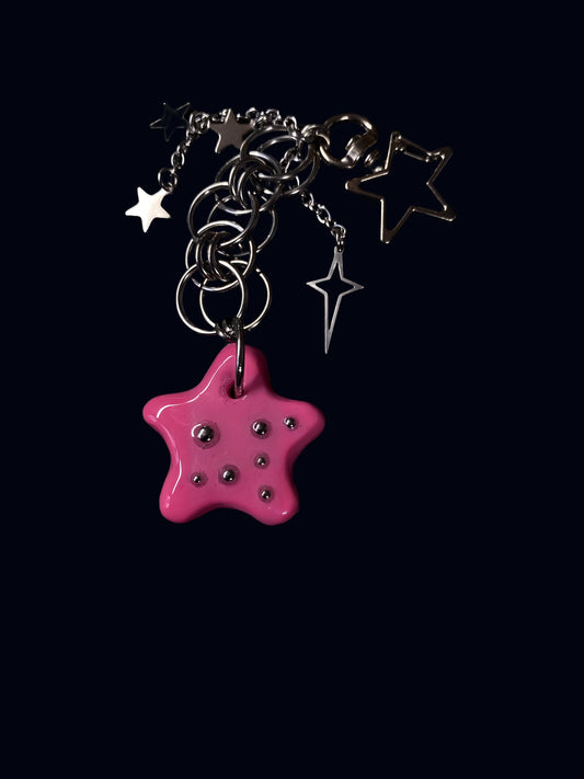 Handmade Pink Star Keychain XV