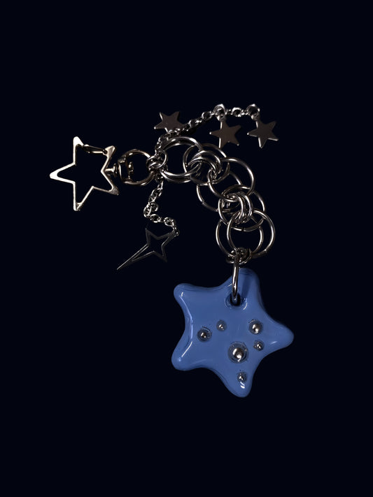 Handmade Blue Star Keychain XVI