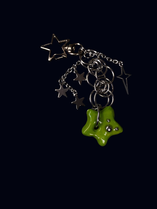 Handmade Green Star Keychain XVIII