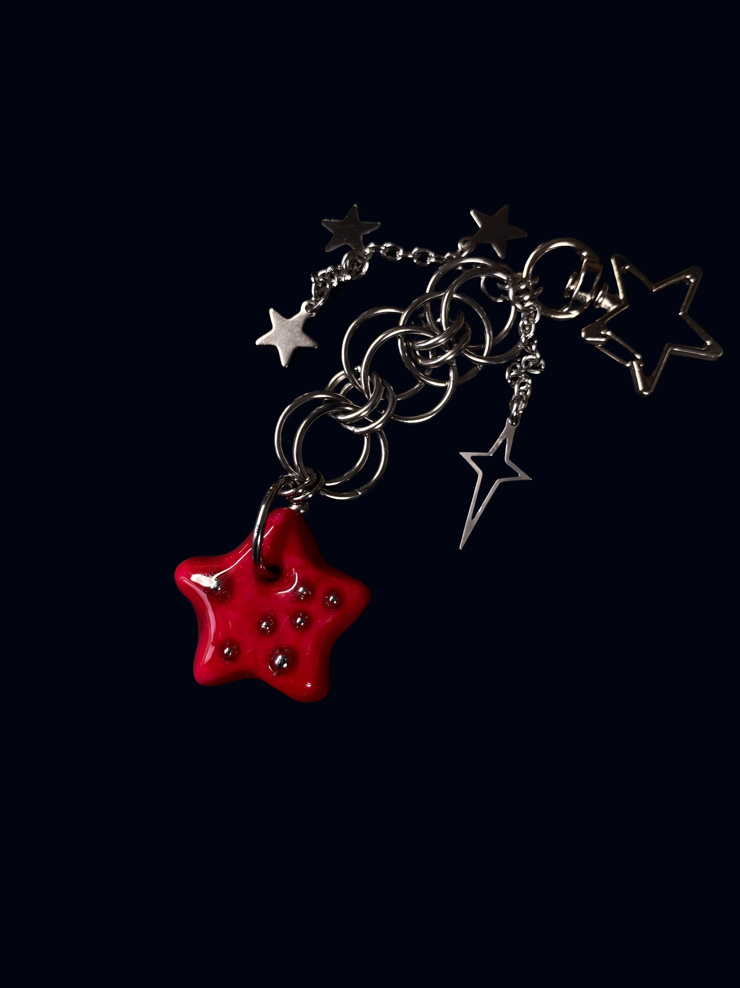 Handmade Red Star Keychain IV