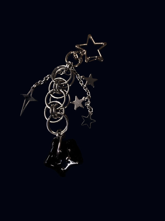 Handmade Black Star Keychain VIII
