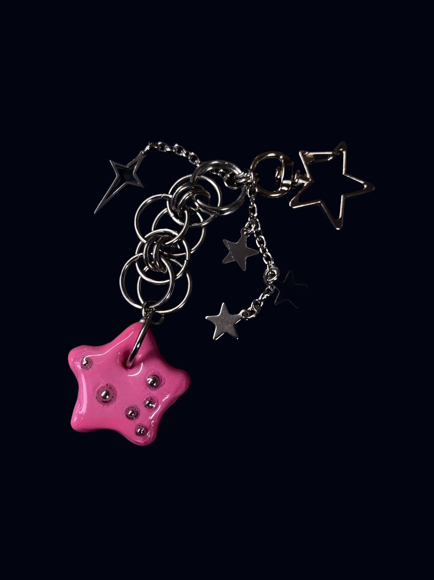 Handmade Pink Star Keychain IX