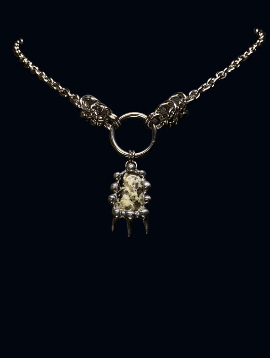 Handmade Kiwi Stone Pendant – Necklace or Earring