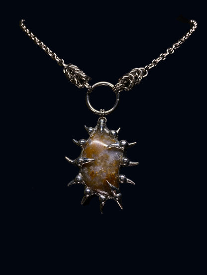 Handmade Moss Agate Pendant – Necklace or Earring