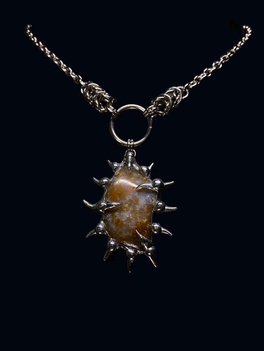 Handmade Moss Agate Pendant – Necklace or Earring
