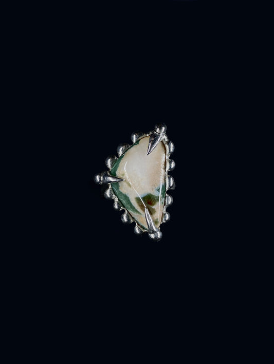 Handmade Ocean Jasper Ring – Fairycore Grunge Statement Jewelry (Size 54)