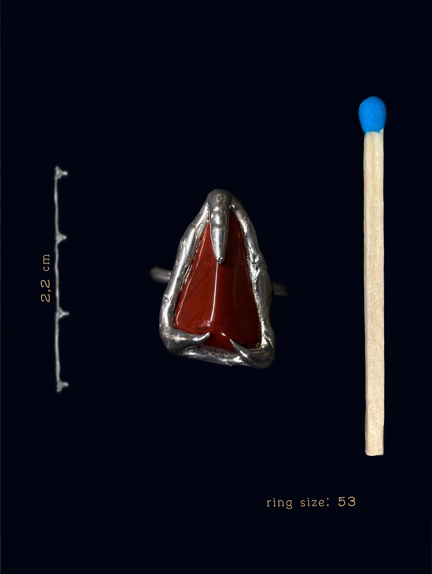 Handmade Red Jasper Ring (Size 53)