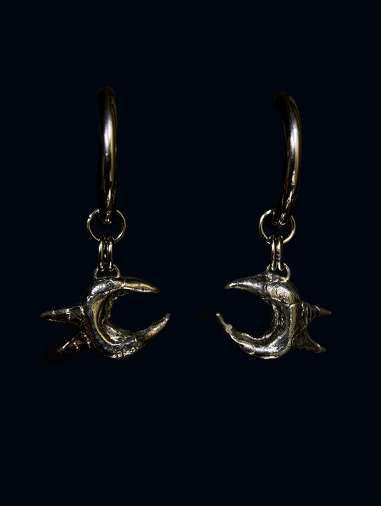 Handmade Spiky Moon Earrings