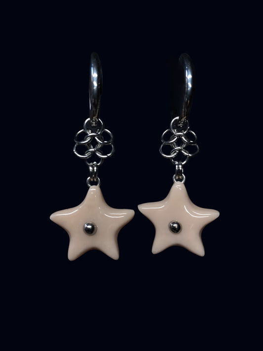 Handmade Star Bone Earrings II