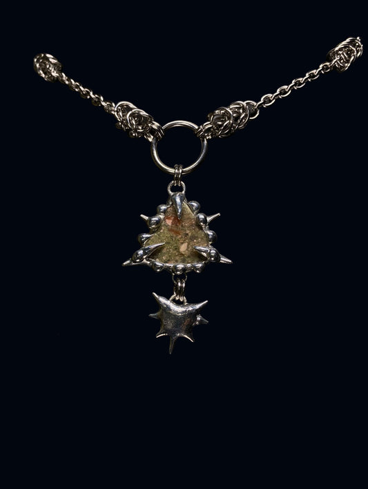 Handmade Unakite Pendant – Necklace or Earring