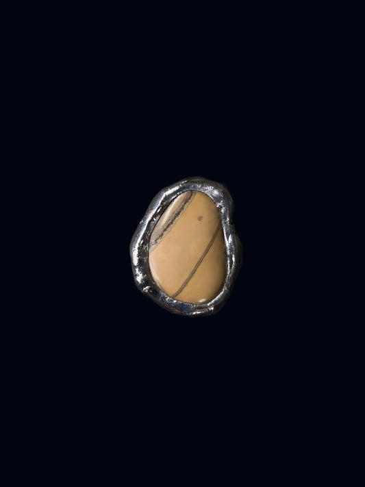 Handmade Yellow Jasper Ring (Size 53)