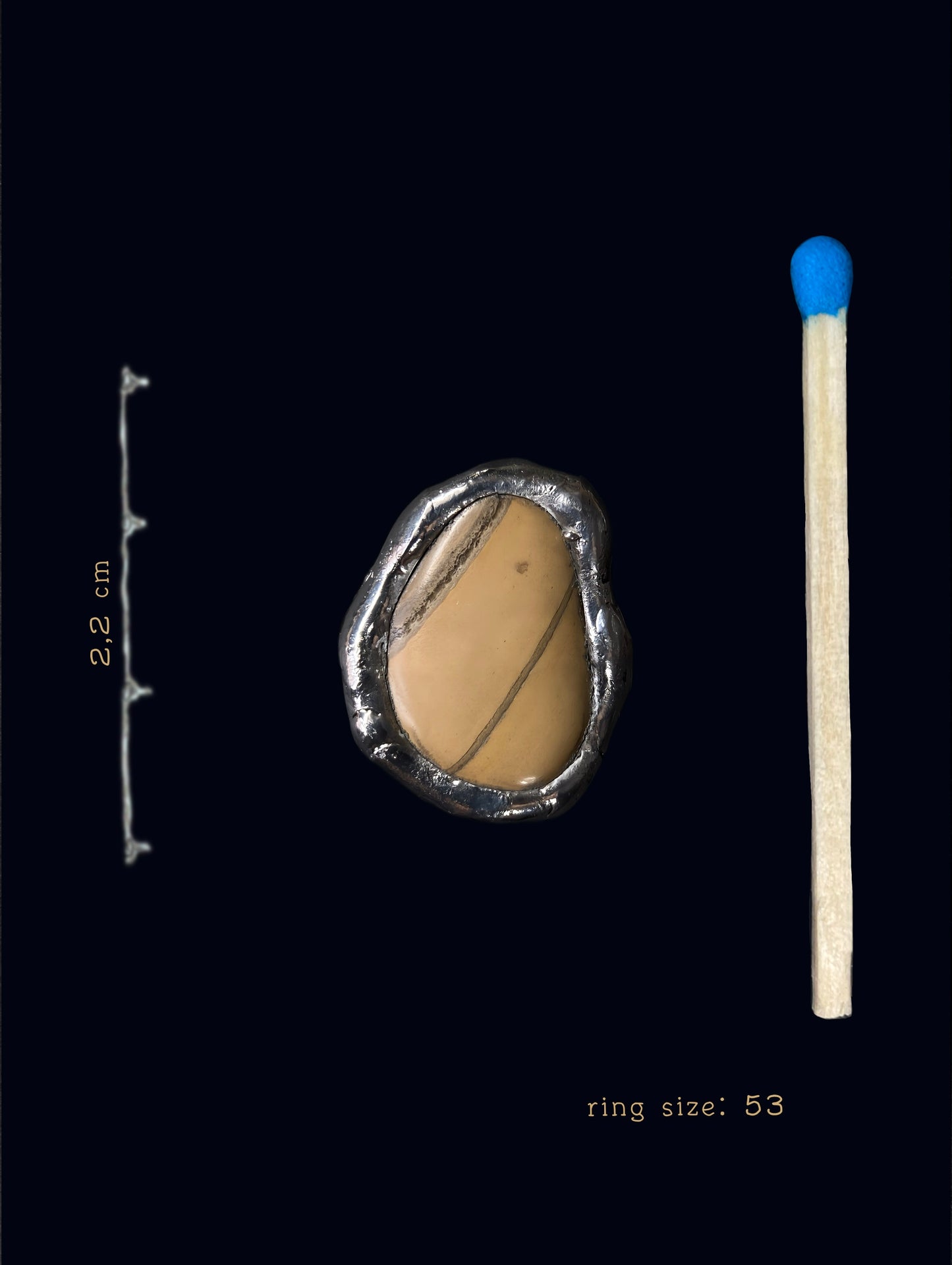 Handmade Yellow Jasper Ring (Size 53)