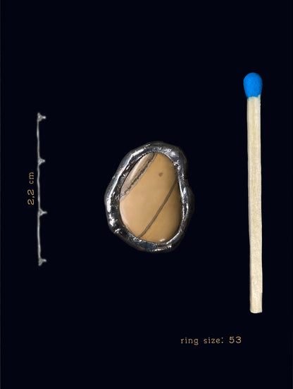 Handmade Yellow Jasper Ring (Size 53)