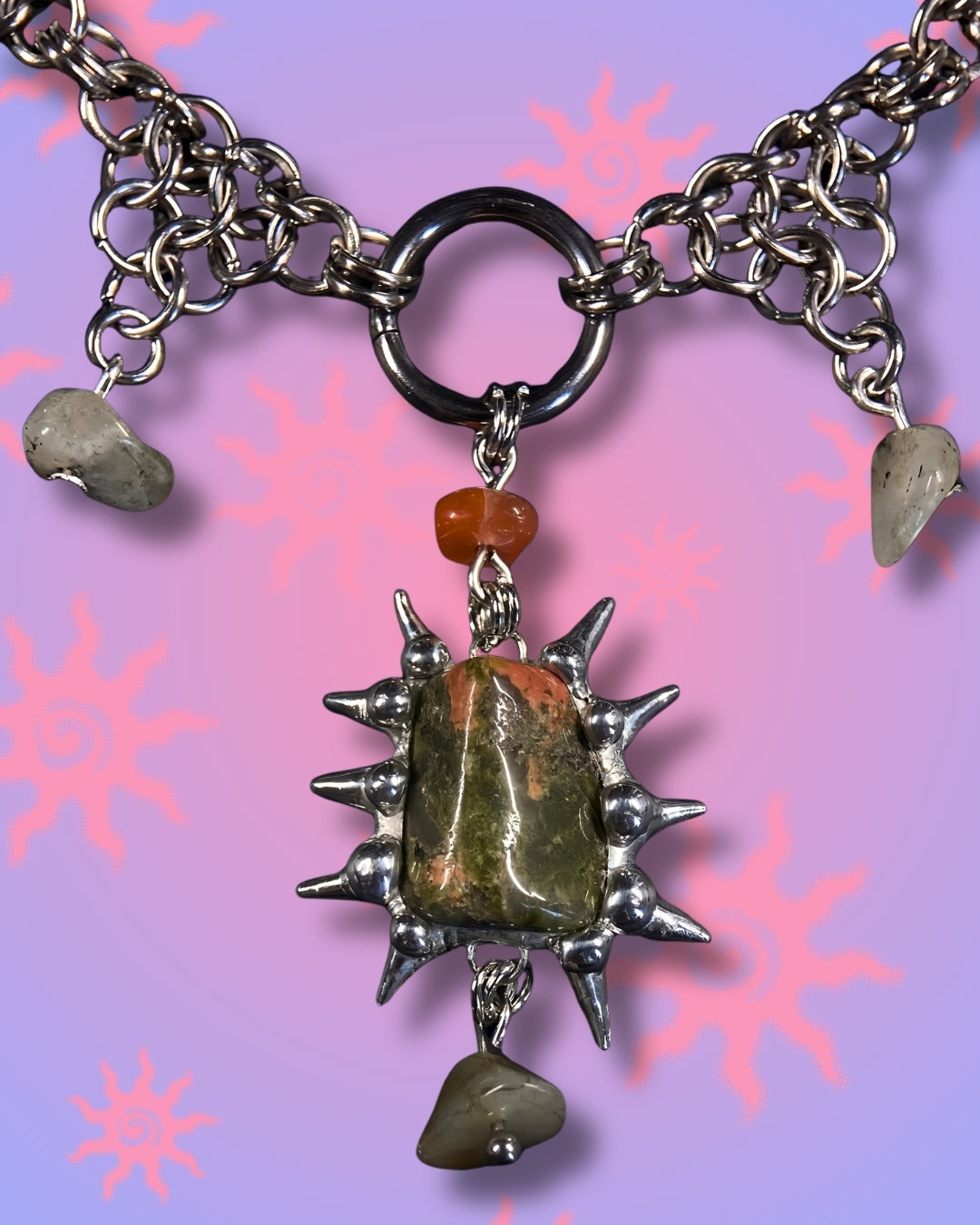ethereal grunge unakite necklace