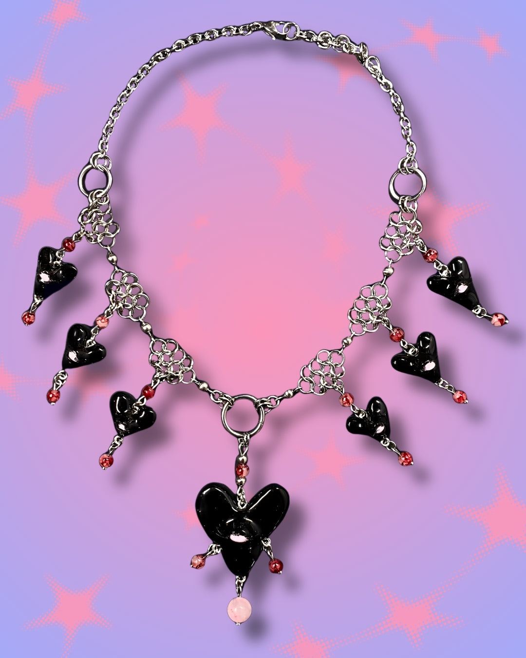 black heart swarm necklace