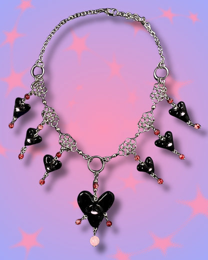 black heart swarm necklace
