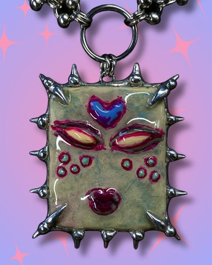 Handmade Heartbeast Monster Pendant Necklace
