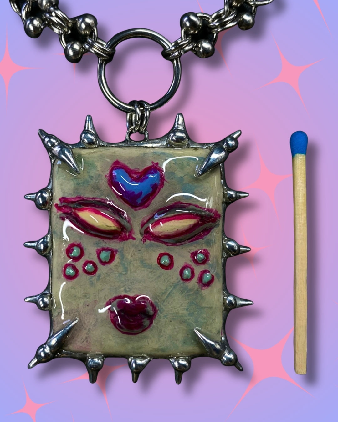 Handmade Heartbeast Monster Pendant Necklace