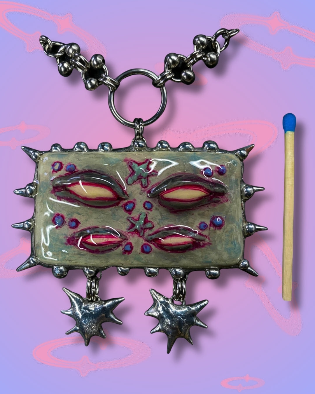 Handmade Viscerelle Monster Pendant Necklace