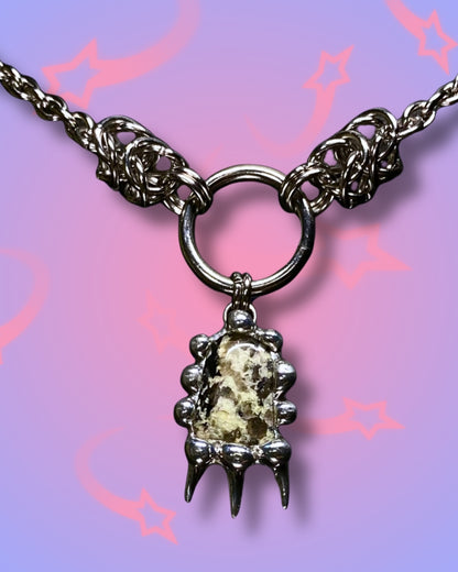 Handmade Kiwi Stone Pendant – Necklace or Earring
