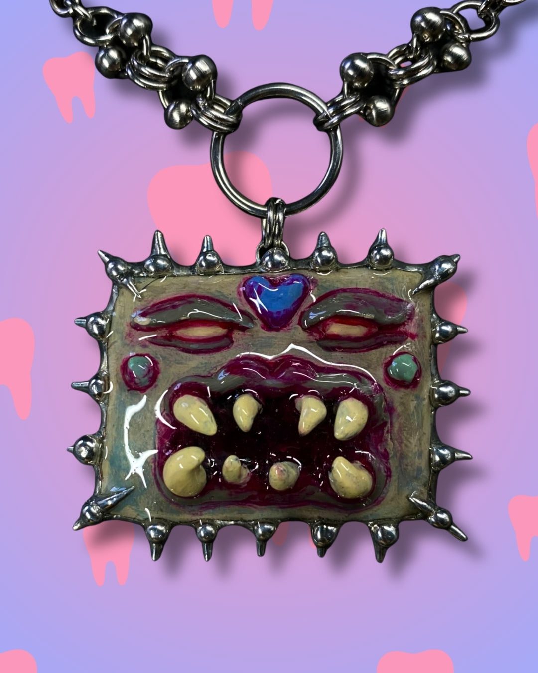 Handmade Fangore Monster Pendant Necklace