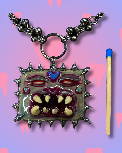 Handmade Fangore Monster Pendant Necklace