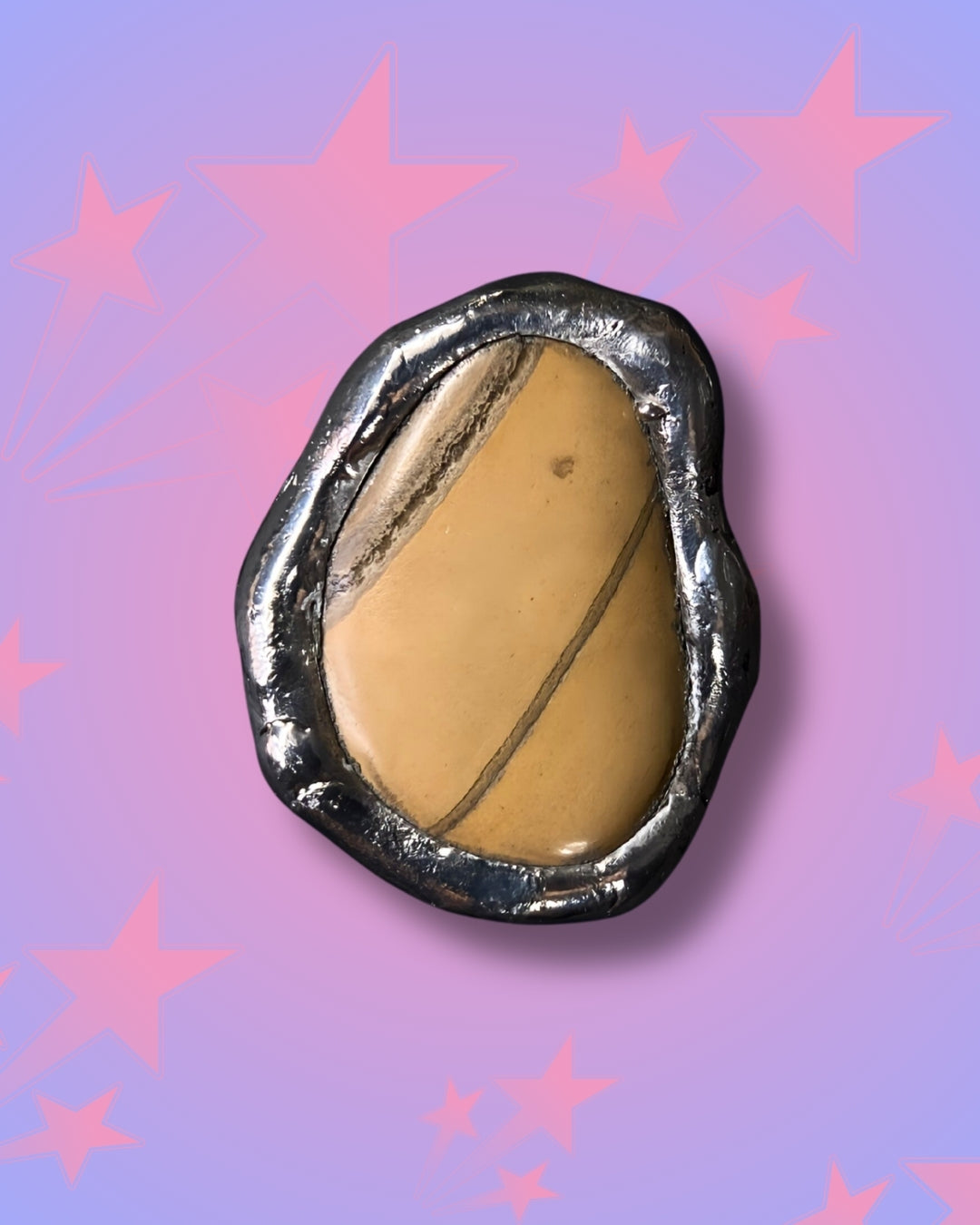 Handmade Yellow Jasper Ring (Size 53)