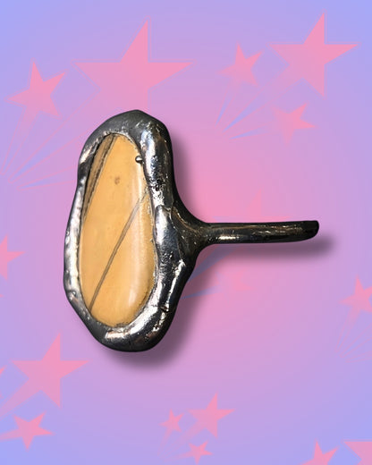 Handmade Yellow Jasper Ring (Size 53)