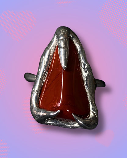 Handmade Red Jasper Ring (Size 53)