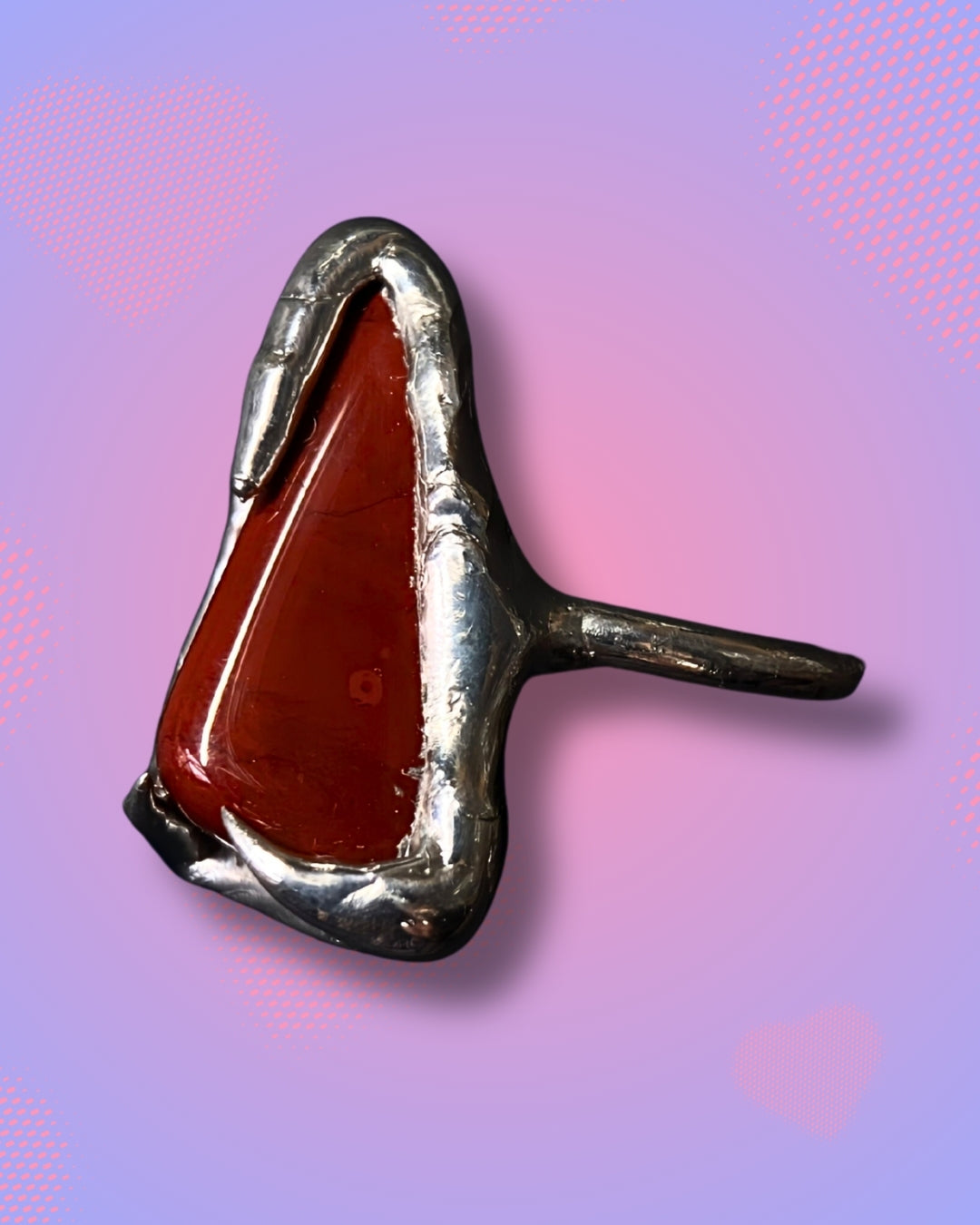 Handmade Red Jasper Ring (Size 53)